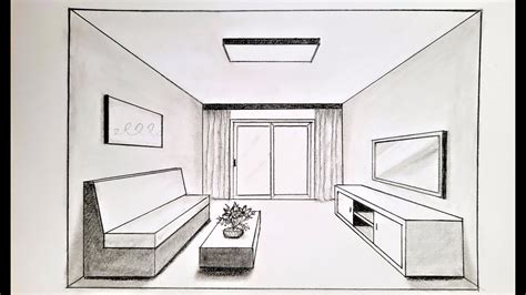 living room perspective|How to Draw a Room Using One Point Perspective .